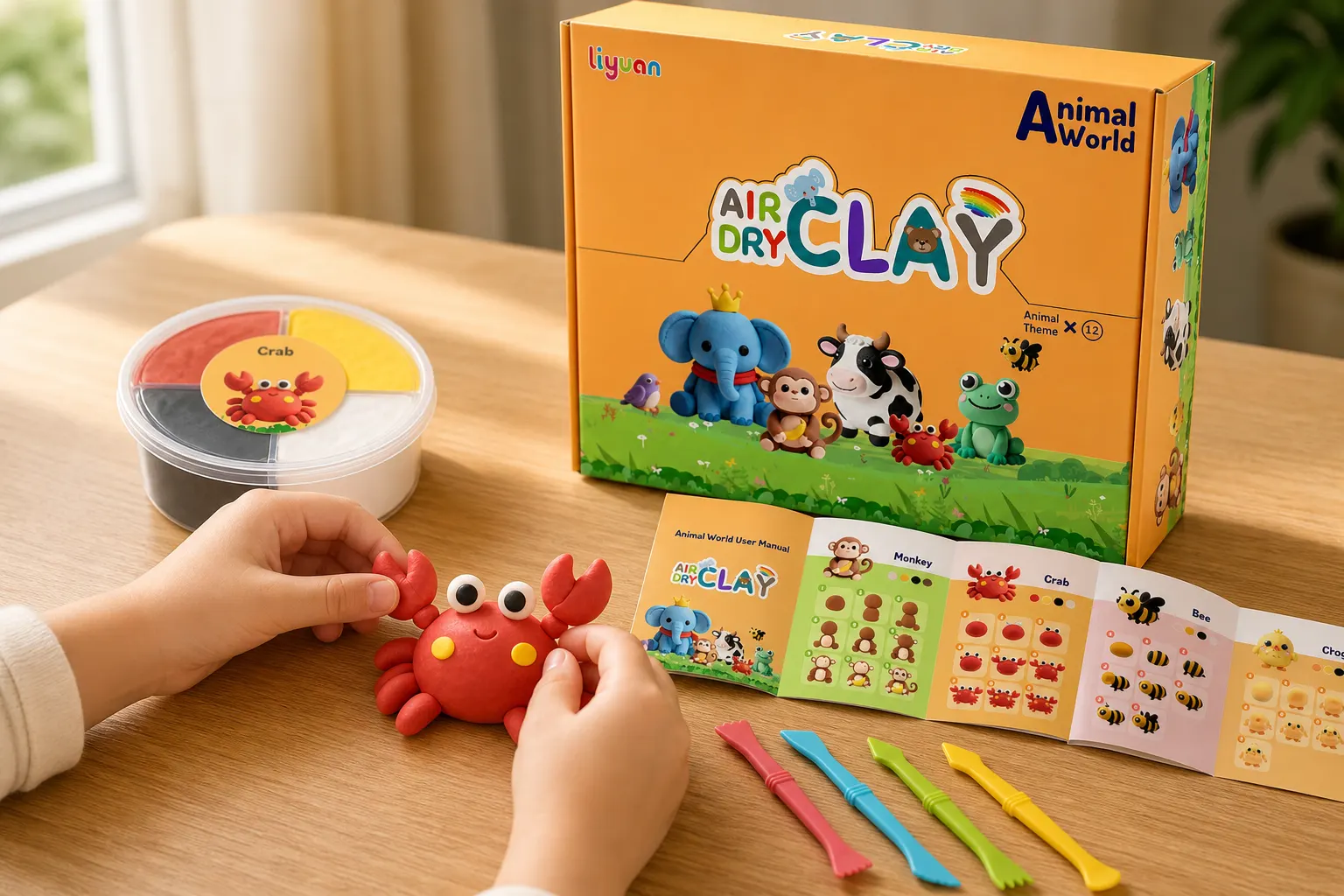 Lightweight Modelling Clay Set in use