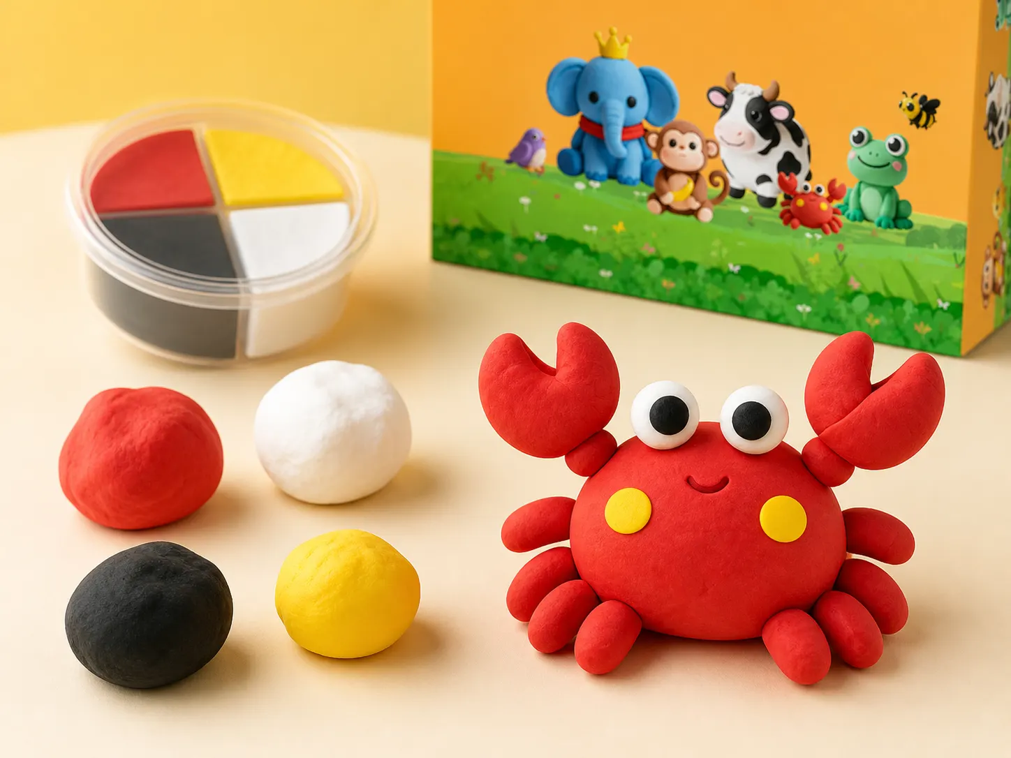 Lightweight Modelling Clay Set setup and use views